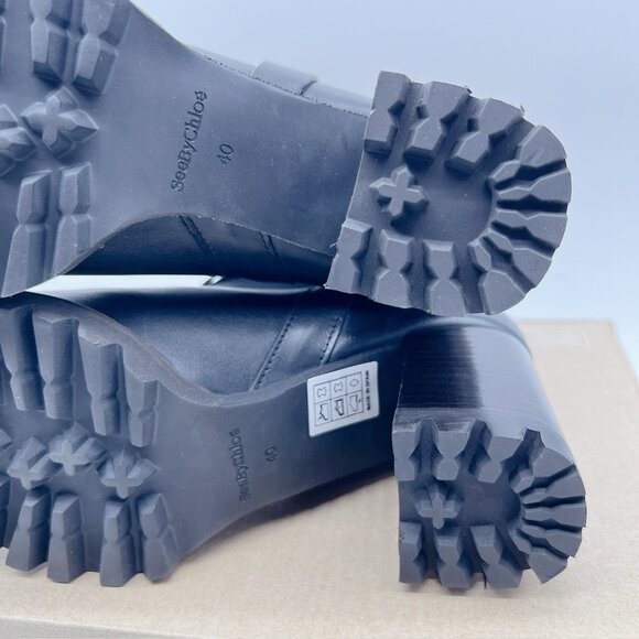 See By Chloe Hana Harness Lug Sole Platform Ankle Boots Black Leather EU 40 - Picture 12 of 12